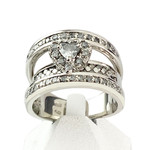 Pre-owned 750 white gold ring with diamonds - view 1