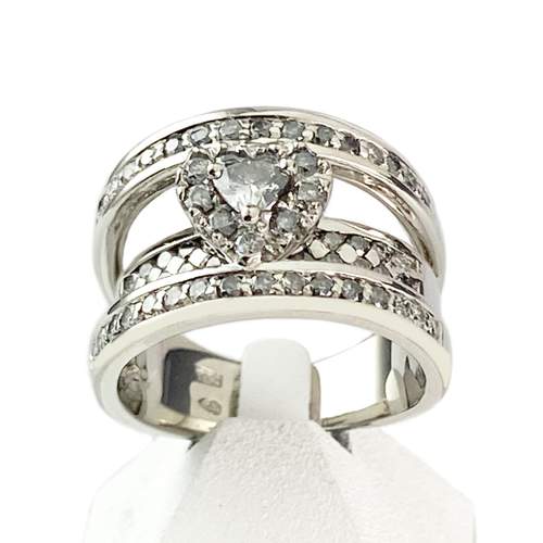 Bague d'occasion or 750 blanc diamants