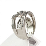 Second hand gold 750 white diamonds ring - view 2