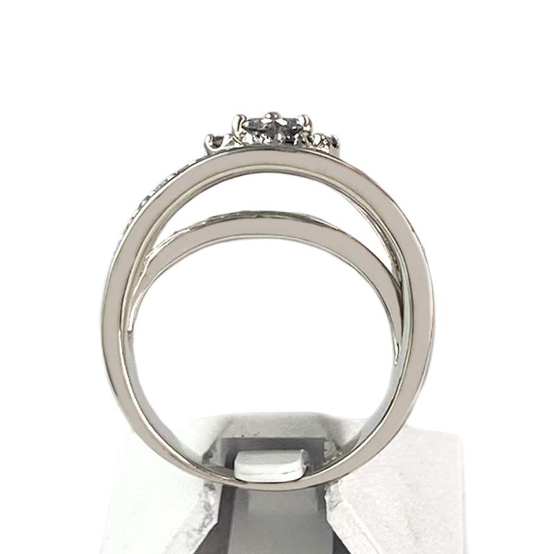 Bague d'occasion or 750 blanc diamants - vue 3