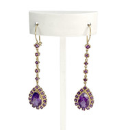 Boucles d'oreilles d'occasion or 750 jaune améthystes