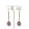 Boucles d'oreilles d'occasion or 750 jaune améthystes - vue V3