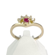 Bague d'occasion or 750 jaune diamants rubis