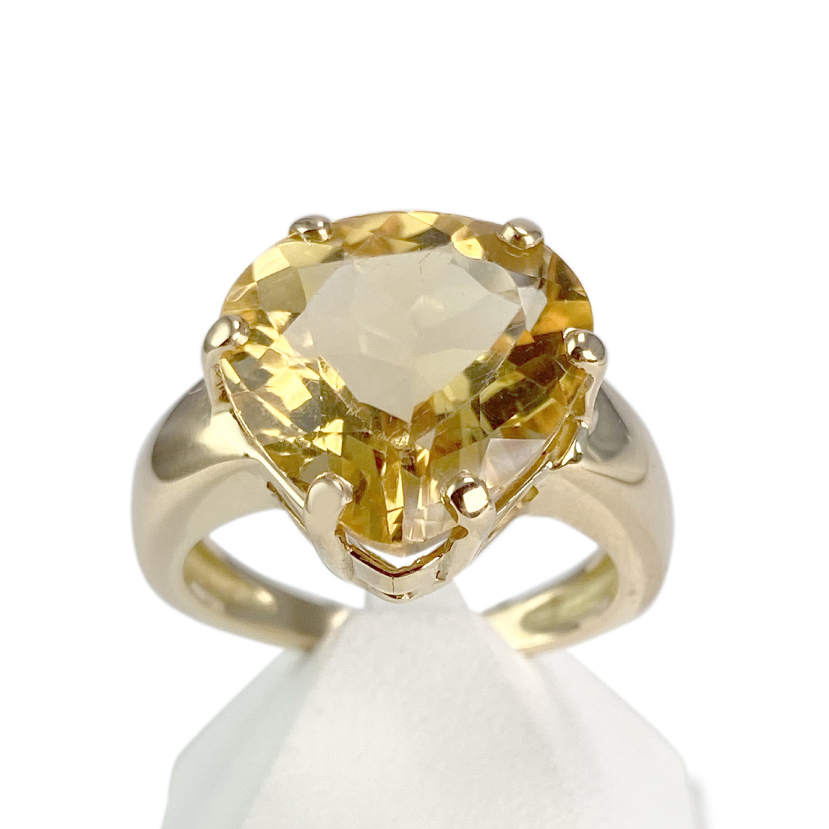 Bague d'occasion or 750 jaune citrine coeur