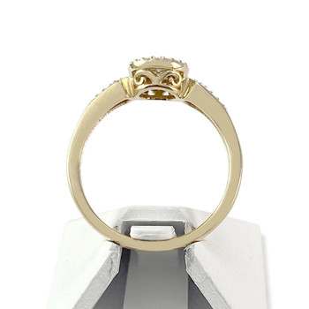 Tweedehands gouden ring 375 2 toon diamanten