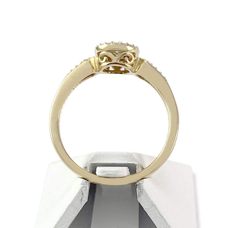 Bague d'occasion or 375 2 tons diamants - vue 3