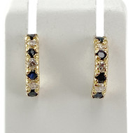 Boucles d'oreilles d'occasion or 750 jaune saphirs zirconias