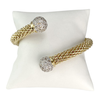 Tweedehands armband goud 750 gele zirkonia's 65 mm