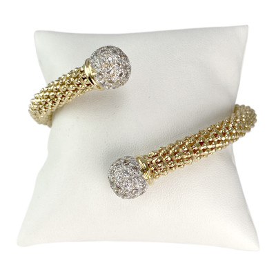 Bracelet d'occasion or 750 jaune zirconias 65 mm - vue 1