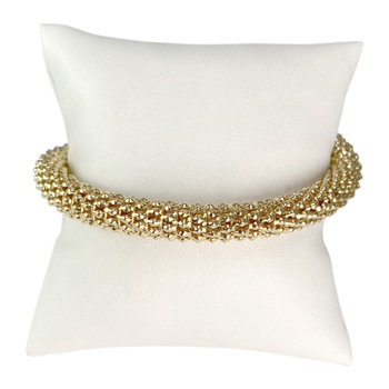 Tweedehands armband goud 750 gele zirkonia's 65 mm