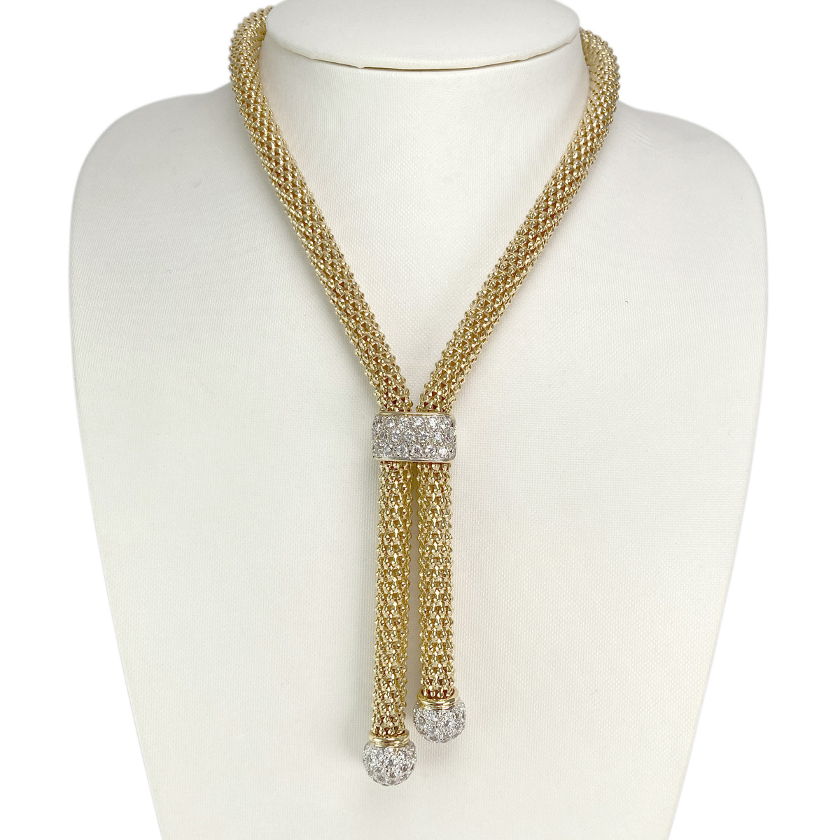 Collier d'occasion or 750 jaune zirconias 42 cm - vue 2