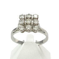 Bague d'occasion or 750 blanc diamants