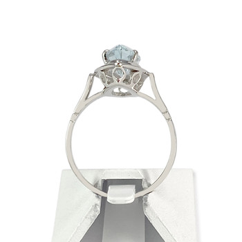 Bague d'occasion or 750 blanc aigue-marine