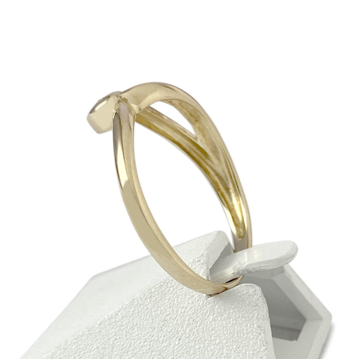 Bague d'occasion or 750 jaune coeur diamant - vue 2