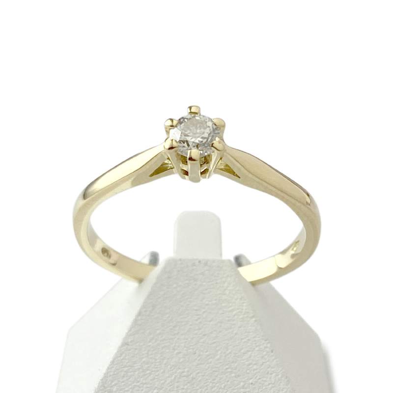 Solitaire d'occasion or 750 jaune diamant - vue 1