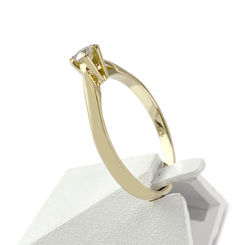 Solitaire tweedehands goud 750 gele diamant