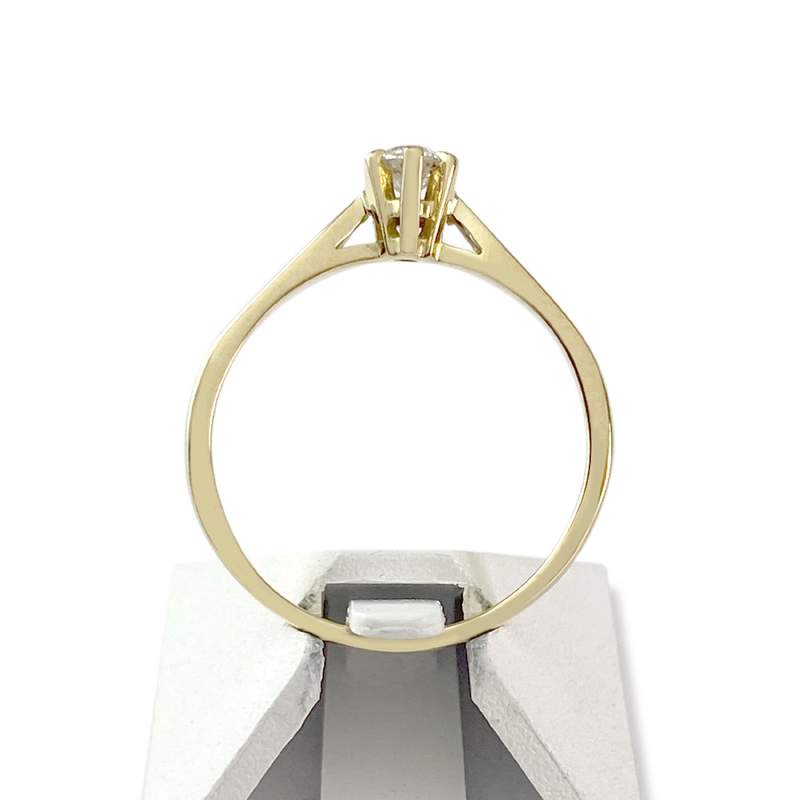 Solitaire d'occasion or 750 jaune diamant - vue 3