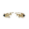 Boucles d'oreilles d'occasion or 750 jaune saphir zirconias - vue V4