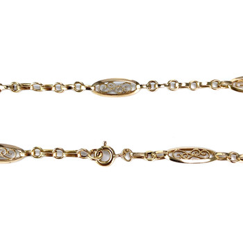 Collier d'occasion or 750 jaune maille filigranée 74cm