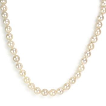 Second hand necklace choker gold 750 yellow japanese cultured pearl 58cm