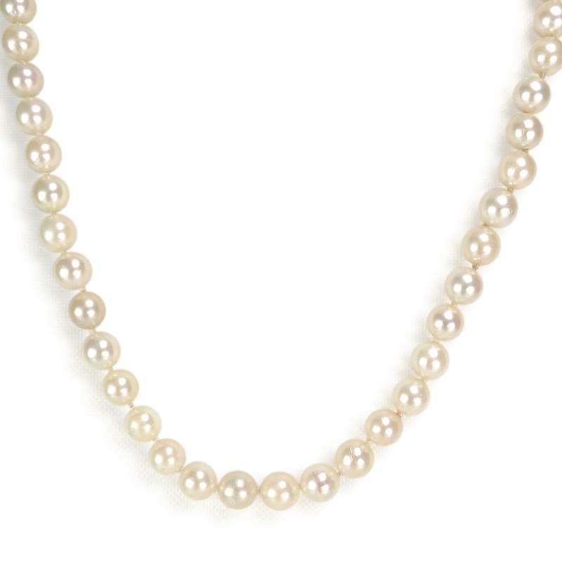Collier d'occasion choker or 750 jaune perle de culture du japon 58cm - vue 1
