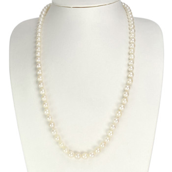 Second hand necklace choker gold 750 yellow japanese cultured pearl 58cm