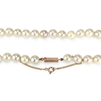 Second hand necklace choker gold 750 yellow japanese cultured pearl 58cm