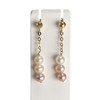 Boucles d'oreilles d'occasion or 750 jaune perles de culture de Chine - vue V1