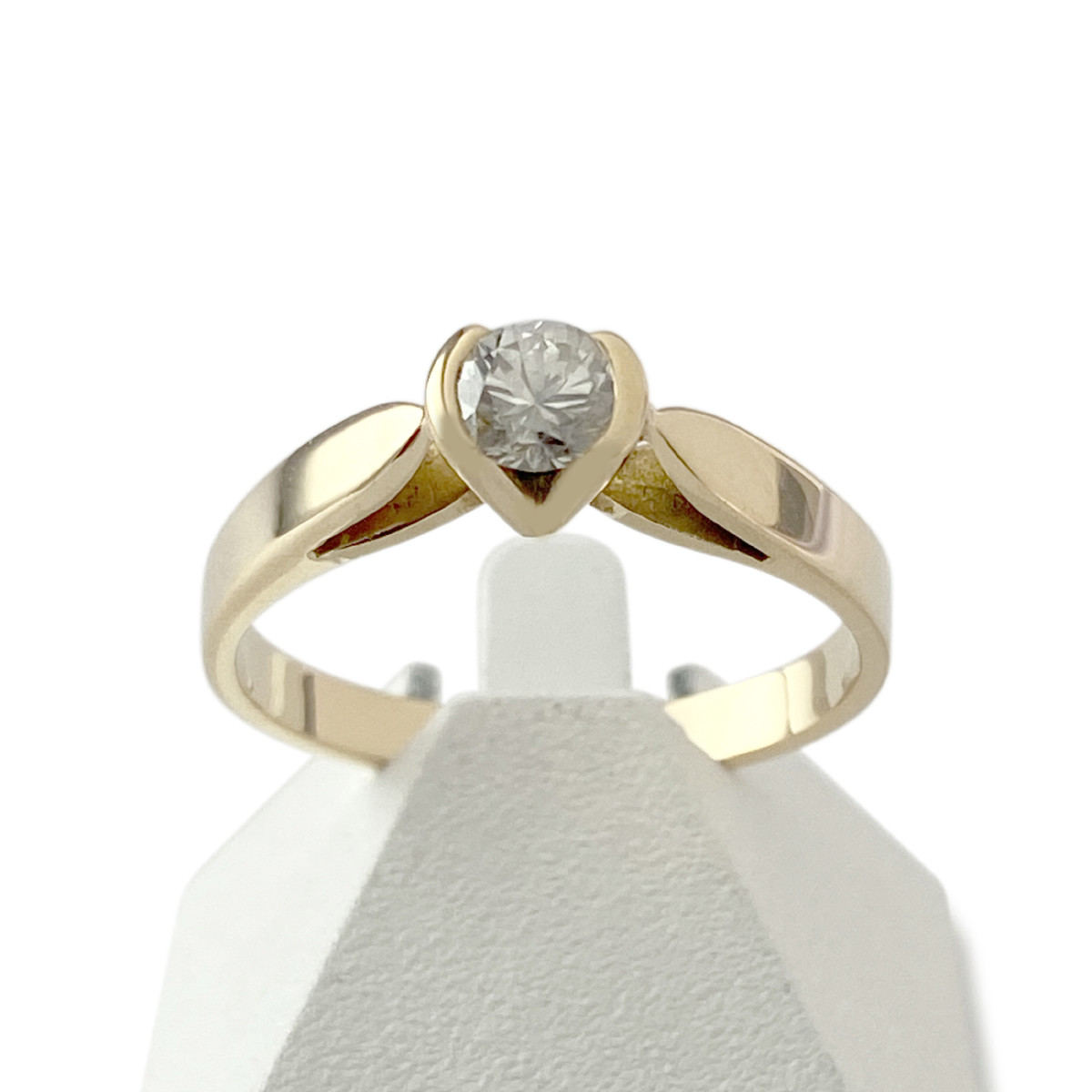 Solitaire d'occasion or 750 jaune diamant