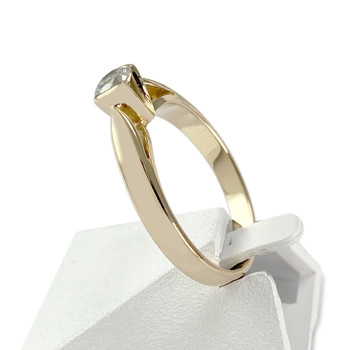 Solitaire tweedehands goud 750 gele diamant