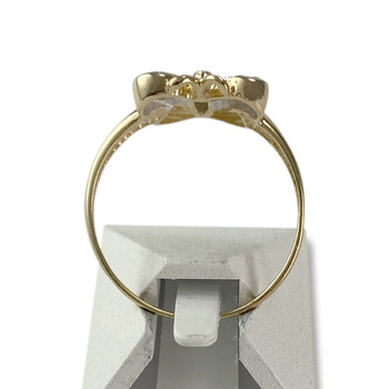 Bague d'occasion or 750 jaune et rhodié diamants saphir