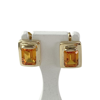 Boucles d'oreilles d'occasion or 585 jaune corindons synthétiques