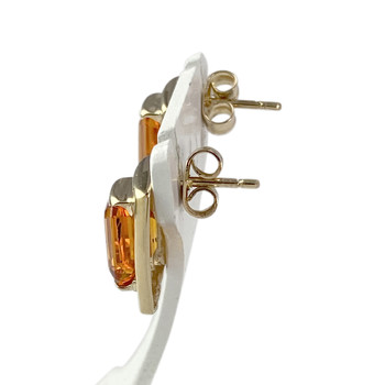 Boucles d'oreilles d'occasion or 585 jaune corindons synthétiques