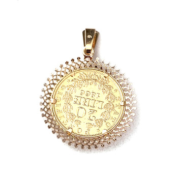 Second-hand pendant in 750 yellow gold
