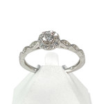 Bague d'occasion or 750 blanc diamants - vue 1