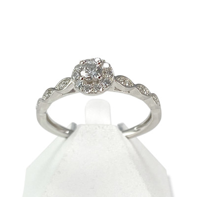 Bague d'occasion or 750 blanc diamants