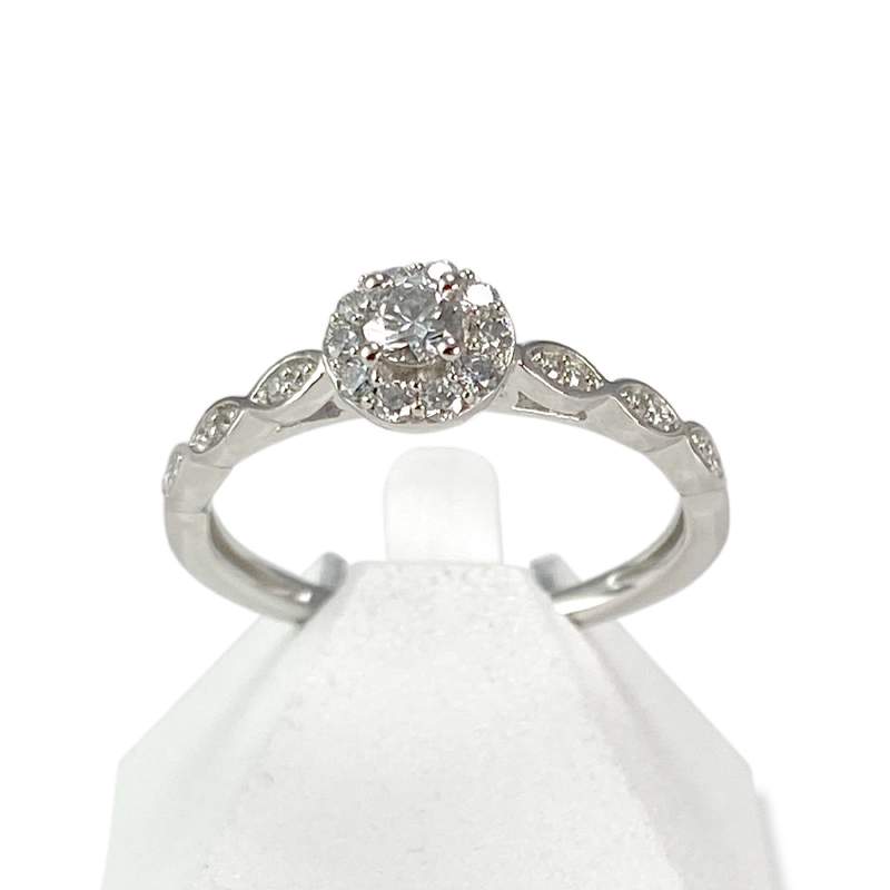 Bague d'occasion or 750 blanc diamants - vue 1