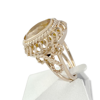 Tweedehands 750 gouden citrien ring