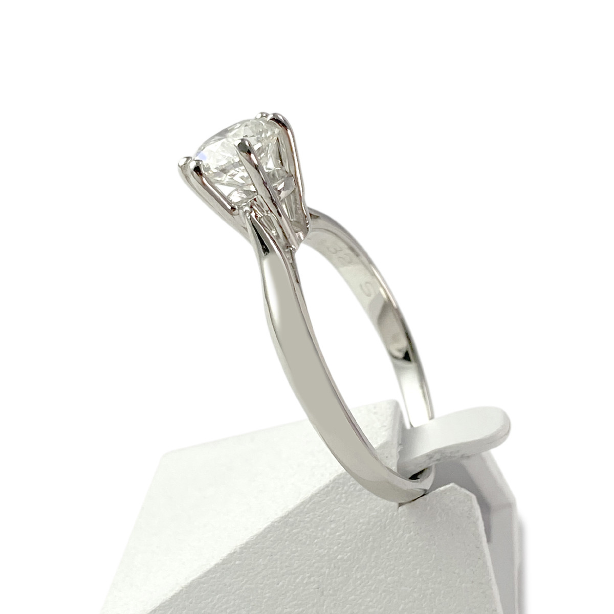 Solitaire d'occasion or 585 blanc diamant 1.32 carat - vue 2