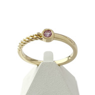 Bague d'occasion or 750 jaune saphir rose
