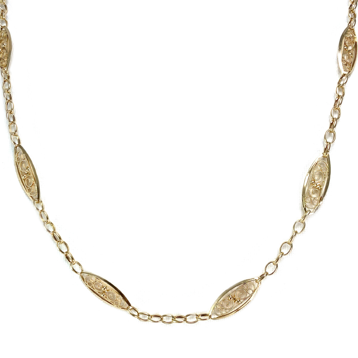 Tweedehands halsketting goud 750 geel 60 cm