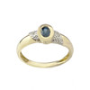 Bague d'occasion or 750 jaune et rhodié saphir diamants - vue V1