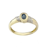 Bague d'occasion or 750 jaune et rhodié saphir diamants