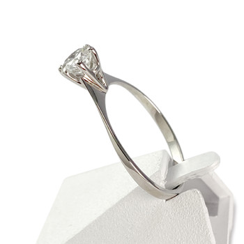 Solitaire d'occasion or 750 blanc diamant 0.65 carat