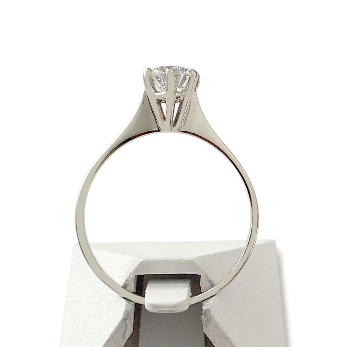 Solitaire d'occasion or 750 blanc diamant 0.65 carat - vue 3