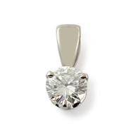 Pendentif d'occasion or 750 blanc diamant 0.60 carat