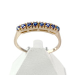 Bague d'occasion or 750 jaune zirconias bleus - vue 1