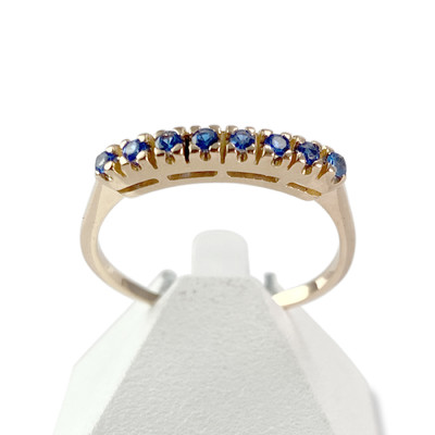 Bague d'occasion or 750 jaune zirconias bleus - vue 1