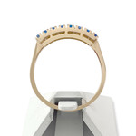 Bague d'occasion or 750 jaune zirconias bleus - vue 3