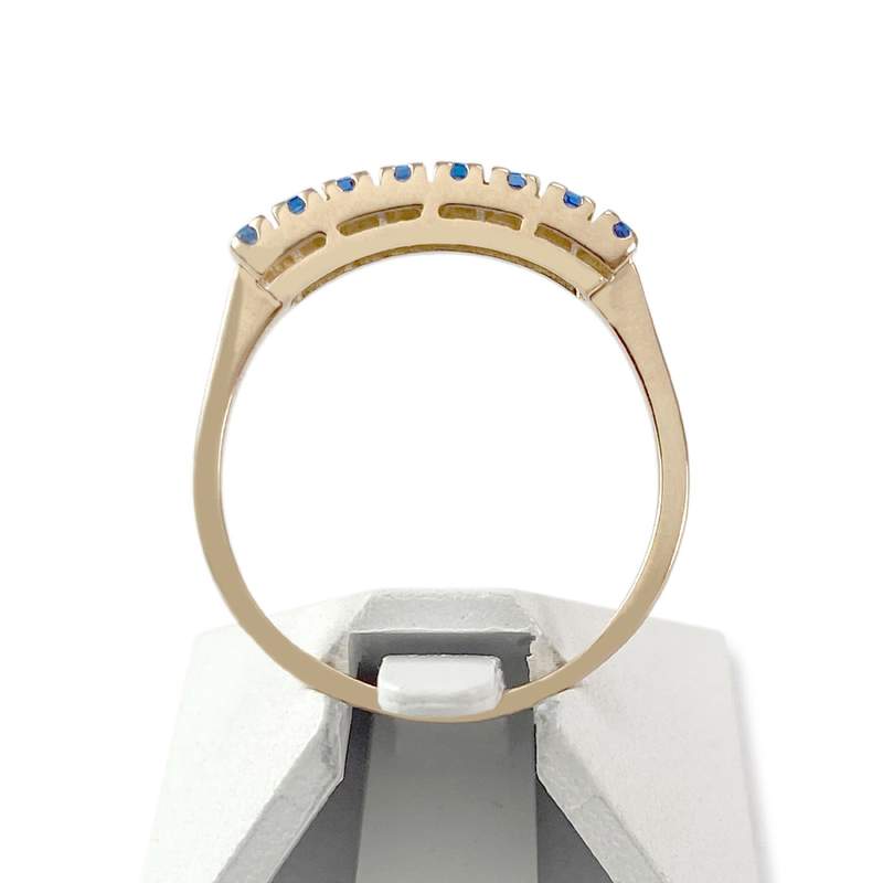 Bague d'occasion or 750 jaune zirconias bleus - vue 3